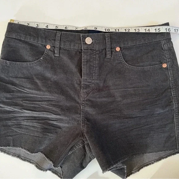 GAP Gray Corduroy Shorts Raw Hem Size 10 - Picture 11 of 13